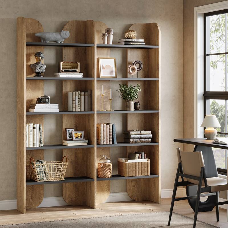 Double Wide Industrial Open Bookcase 5-Tier Storage Display Shelf