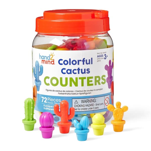 slide 2 of 8, Hand2Mind Colorful Cactus Counters, Set of 72 Multi - STEM - Kids