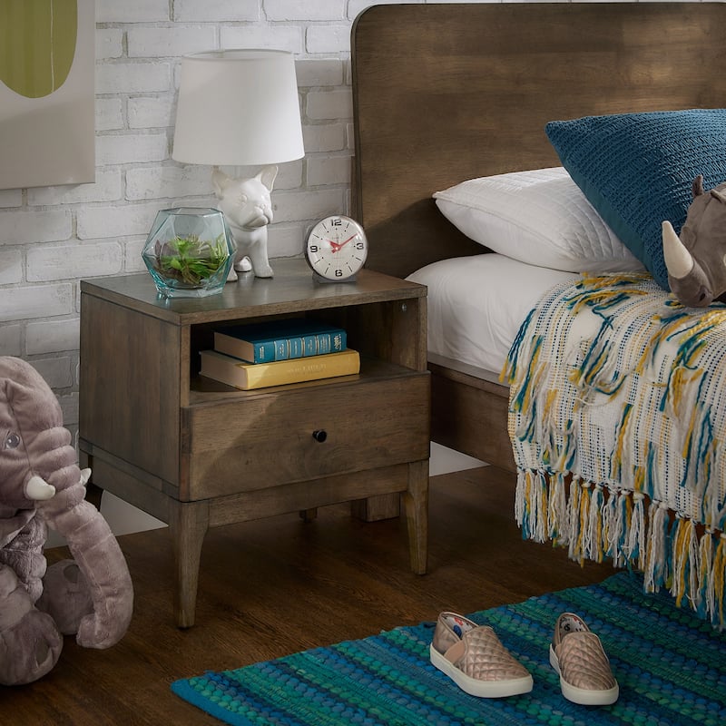 Ozan Walnut Finish 1-drawer Nightstand by iNSPIRE Q Modern