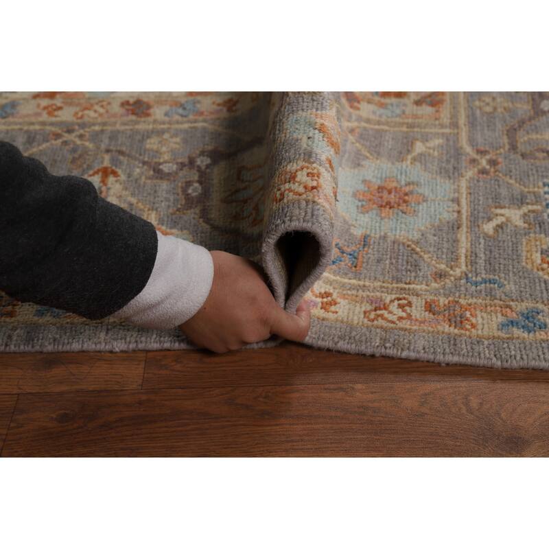 Vegetable Dye Oushak Turkish Area Rug Hand-Knotted Wool Carpet - 8'2" x 9'8"