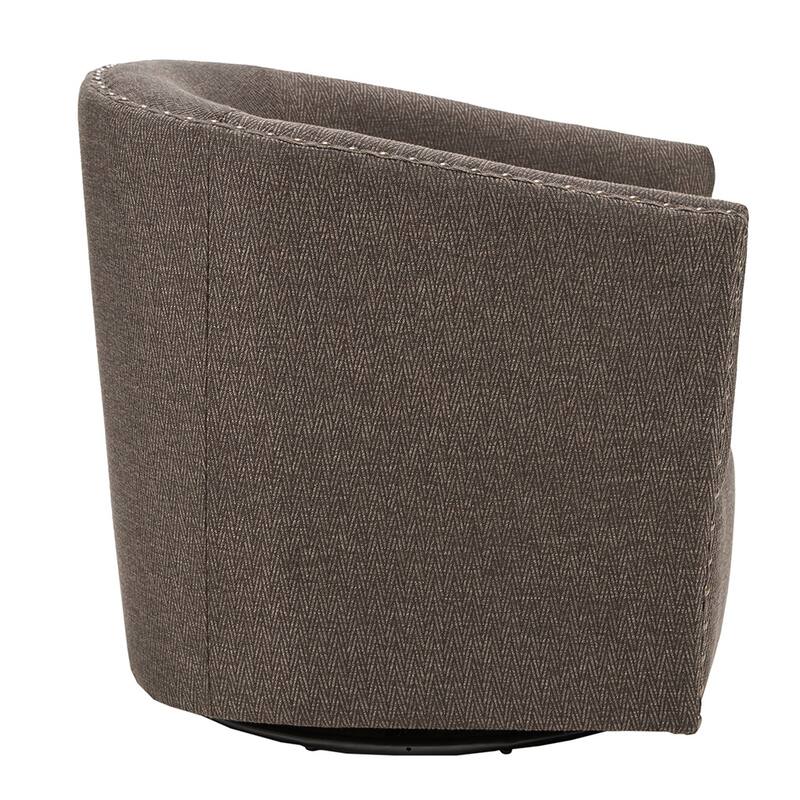 Swivel Barrel Chair With Rivet Detailing and Rotation