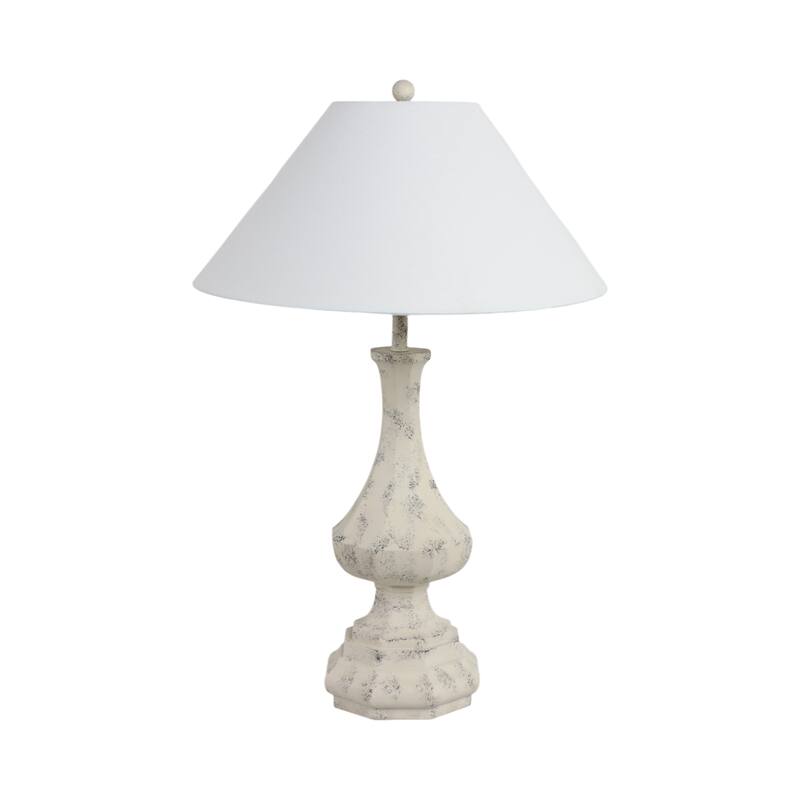 Table Lamp Resin Polyresin Fabric Linen Casual Style for Home Office Bedroom Living Room - 31" White - 20" x 20" x 31"