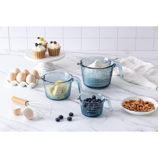 3 Piece Colored Glass Measuring Cup Set - 1 Cup, 2 Cup, 4 Cup Sizes - Bed  Bath & Beyond - 41238034