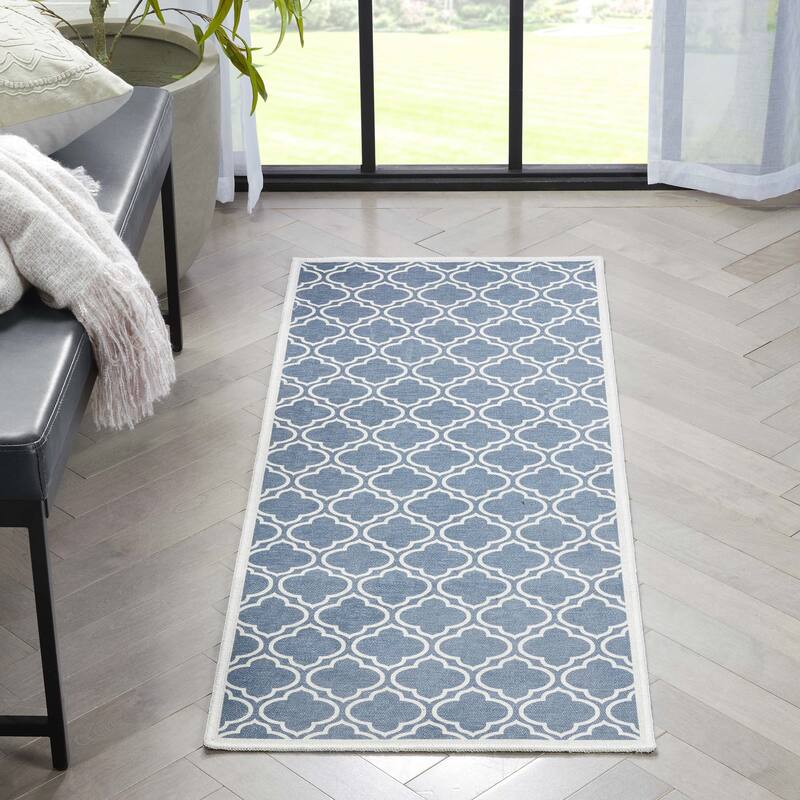 Well Woven Apollo Lattice Moroccan Machine Washable Area Rug
