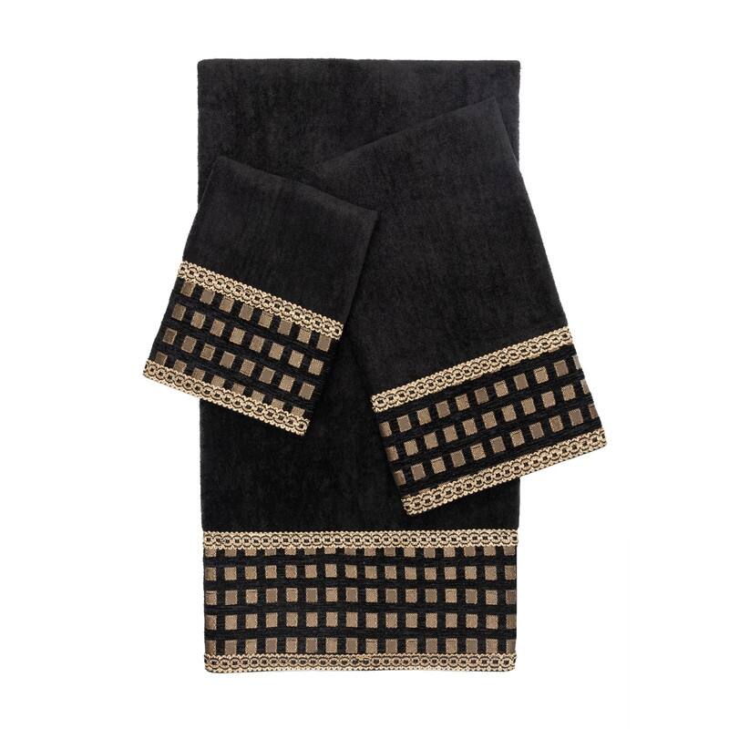 Austin Horn Classics Trackless Gimp Black 3-piece Decorative Towel Set - N/A