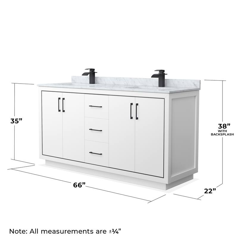 Wyndham Collection WCF1111-66D-NAT-MXX Icon 66" Free Standing Double