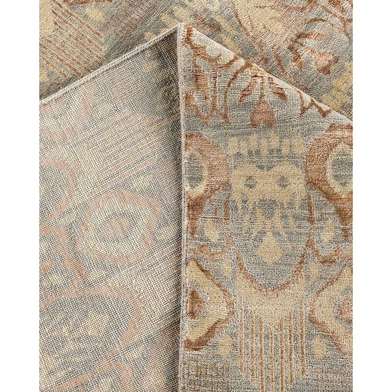 Ikat One-of-a-Kind Hand-Knotted Area Rug - Gray, 9' 1" x 12' 3" - 9' 1" x 12' 3"