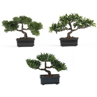 Regency Trees Hollywood Regency Silk Plants Set of 3 - 12 Inch Artificial Trees in ...