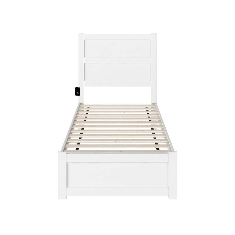 NoHo Twin Bed with Footboard in White