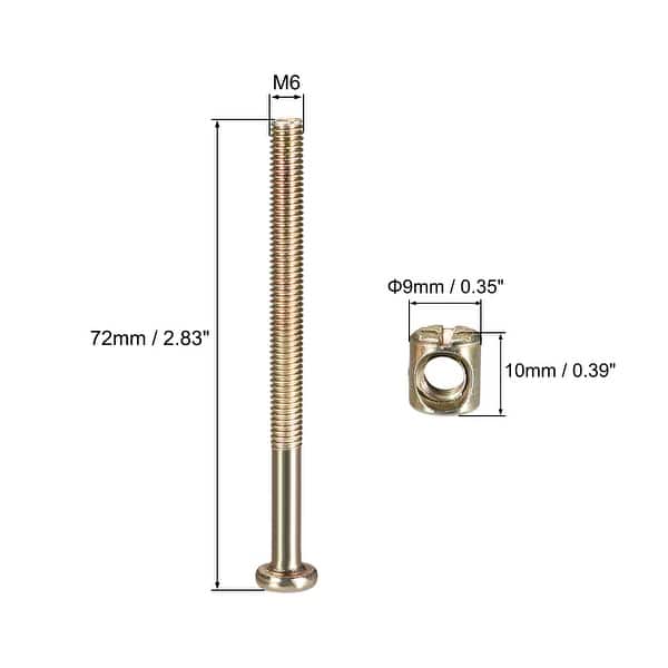 M6 x 70mm Furniture Bolts Nut Set Hex Socket Screw with Barrel Nuts 20