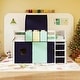 preview thumbnail 4 of 16, Costway Twin Loft Bed with Tower & Tent 3 Storage Pockets Safety