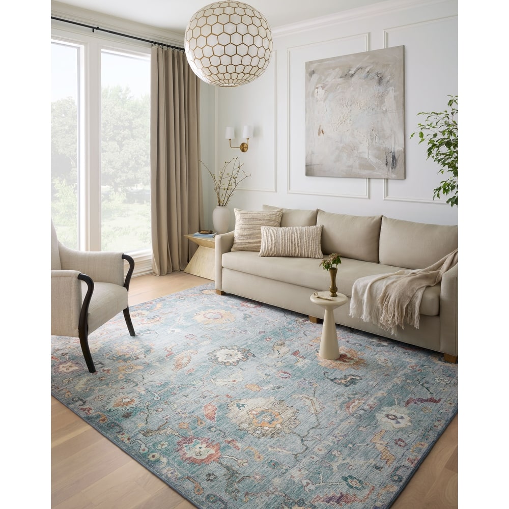 Alexander Home Sara Ultra Plush Shabby Chic Botanical Area Rug