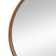 preview thumbnail 2 of 3, Roe 40 Inch Round Accent Mirror, Brown Pine Wood Frame, Wall Hung
