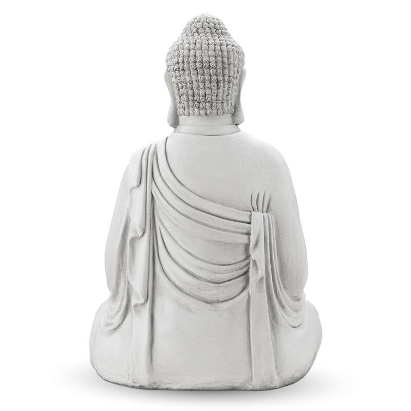 Glitzhome Zen-Style MgO Meditating Garden Buddha Statues Monk Sculpture Indoor Outdoor