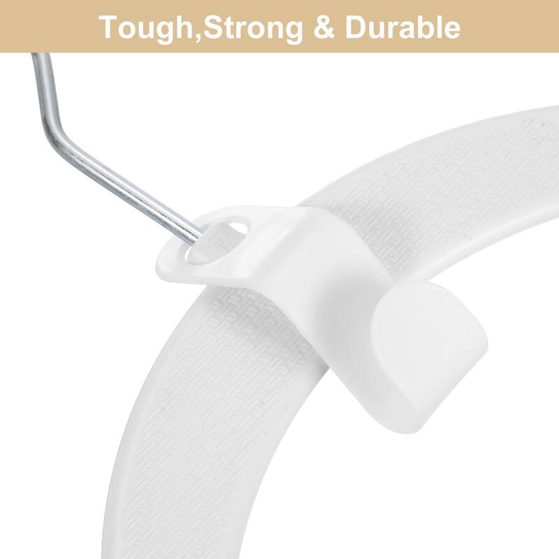 100Pcs Clothes Hanger Connector Hooks, Plastic Hooks Hanger Extension Hook, White - 49mmx16mm/1.93"x0.63"