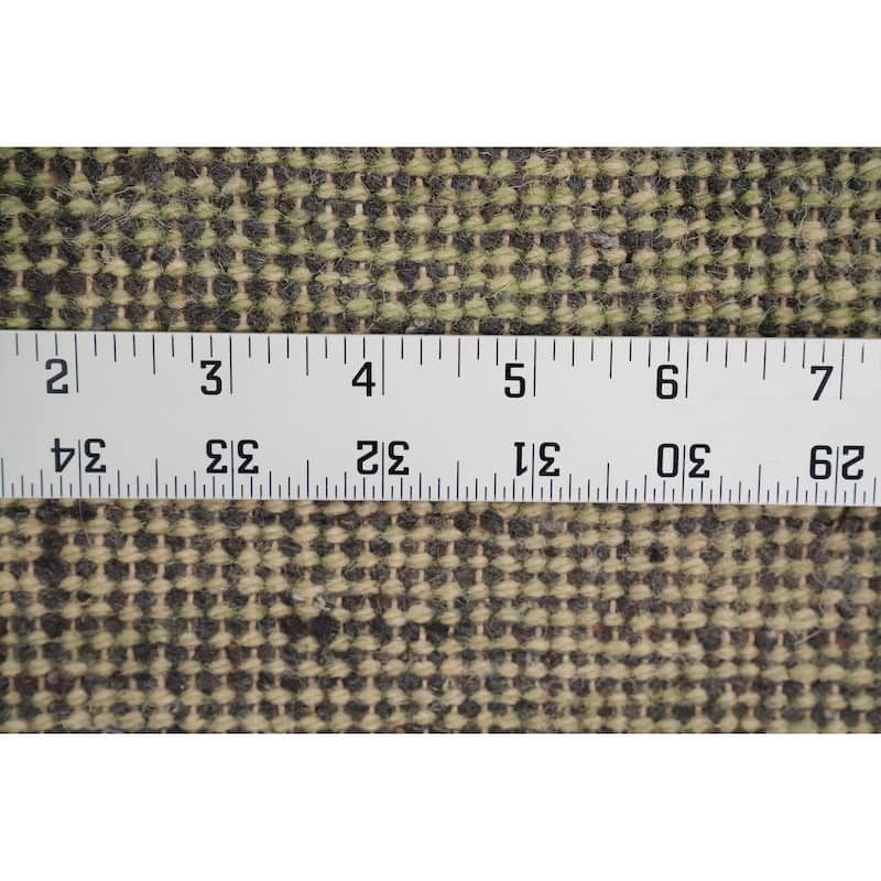 Hand Knotted Oriental 100% Wool Carpet Modern Stripe Green Gabbeh Area Rug - 4' 5'' X 2' 5''