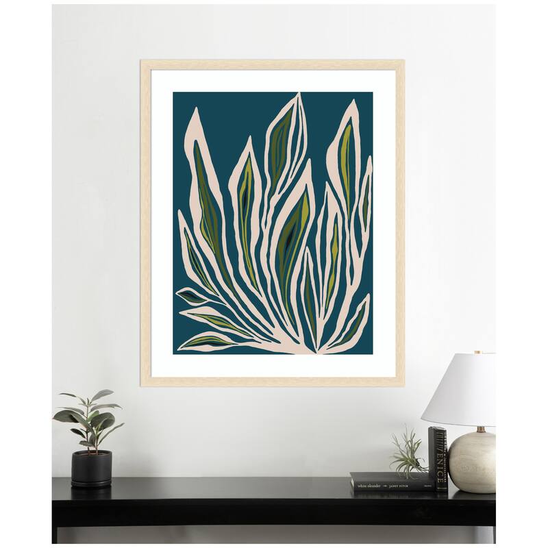 Kate and Laurel Framed Art Blue Flora 2 by Alicia Bock