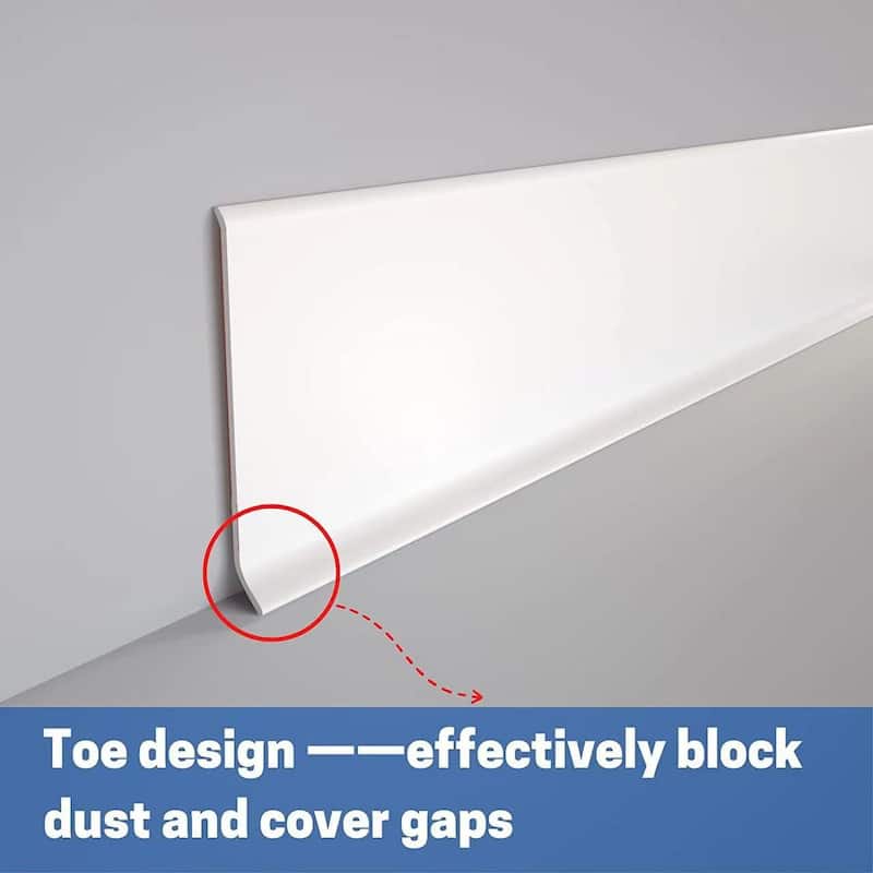 4in x 20ft Self-Adhesive PVC Flexible Baseboard Moulding Trim