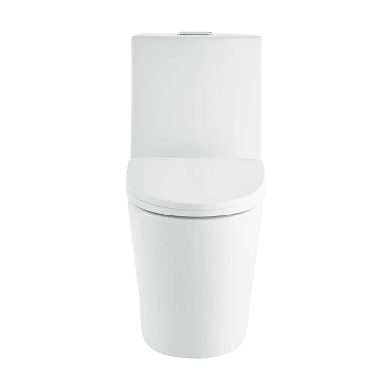 Angers One-Piece Elongated Toilet Vortex Dual-Flush In Matte White 1.1/1.6 Gpf - 27" x 15.15" 31.2" - 27" x 15.15" 31.2" - White