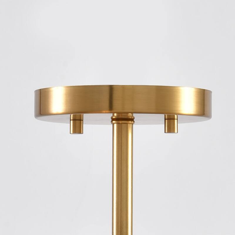 14 in. Modern Gold Drum Semi-Flush Mount Ceiling Light with Fabric Shade - 14" D x 14" W x 9.13" H