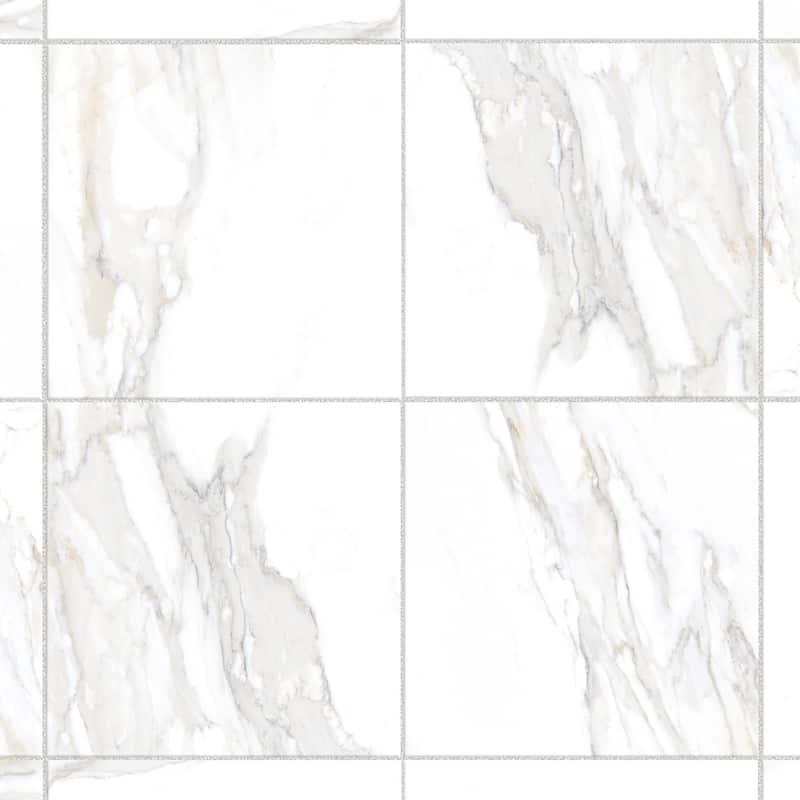 Merola Tile Ella Hill Calacatta 17-3/4" x 17-3/4" Ceramic Floor and Wall Tile - Case (7 Tiles)