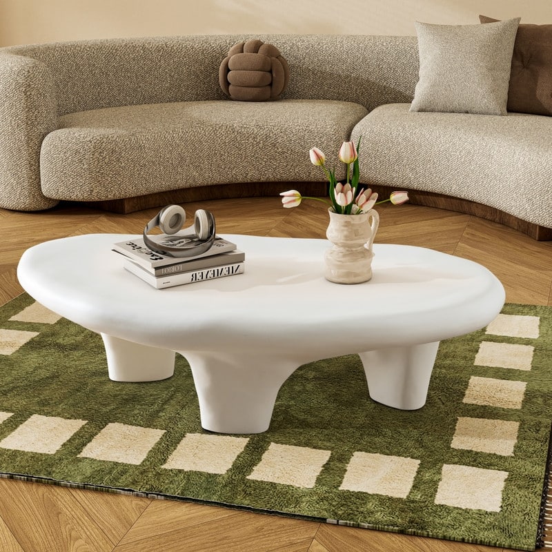 47'' Modern Cloud Low Coffee Table - White