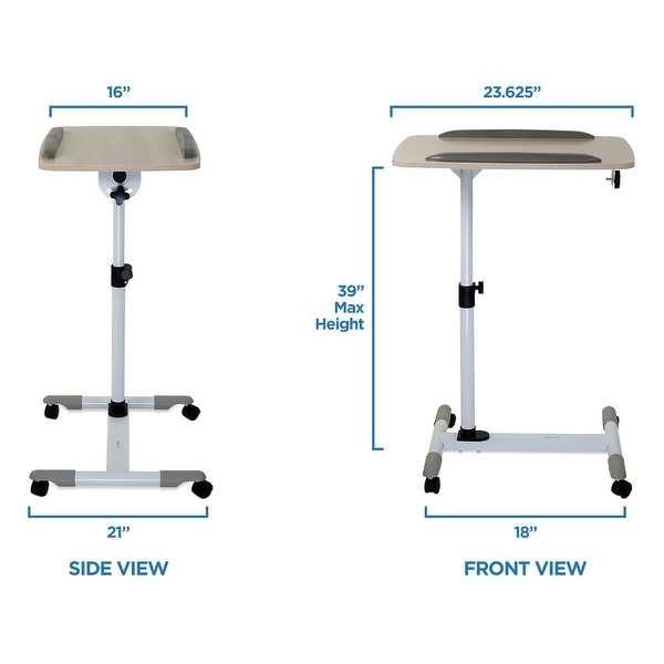 Adjustable laptop deals cart on wheels