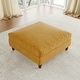 preview thumbnail 1 of 4, 38.13" Wide Square Corduroy Ottoman Orange