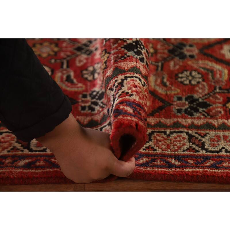 Hand Knotted Oriental 100% Wool Carpet Traditional All-Over Red Mahal Runner Rug - 10' 3'' X 3' 5''