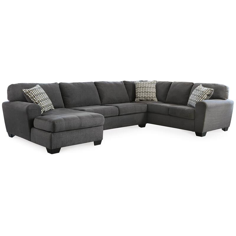 Signature Design by Ashley Ambee Dark Gray 3-Piece Sectional with Chaise - 143" W x 91" D x 37" H
