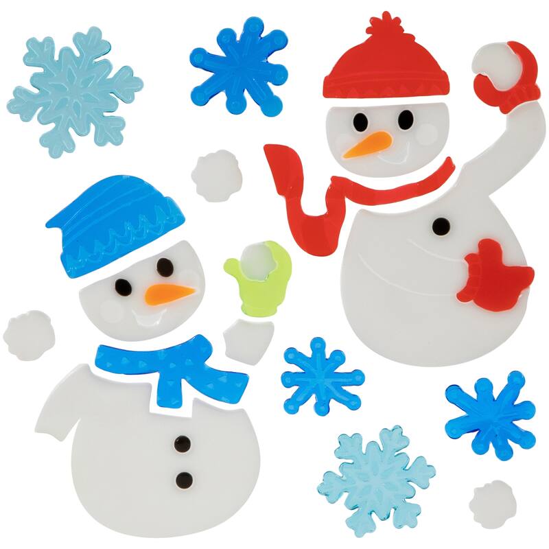 Set of 6 Double Sided Christmas Gel Window Clings