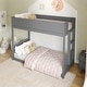 preview thumbnail 5 of 25, Convertible Solid Wood Bunk Bed Frame for Kids with Ladder, No Box Spring Needed Gray