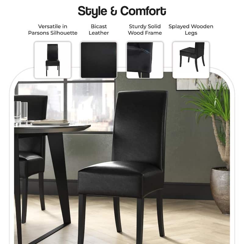 NPD Furniture Valencia Bicast Leather Dining Chair (Set of 2)