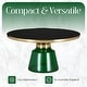 preview thumbnail 5 of 16, 30-Inch Round Coffee Table Glass/Stone Tabletop with Gold Iron Rim Frame Glass Pedestal Base
