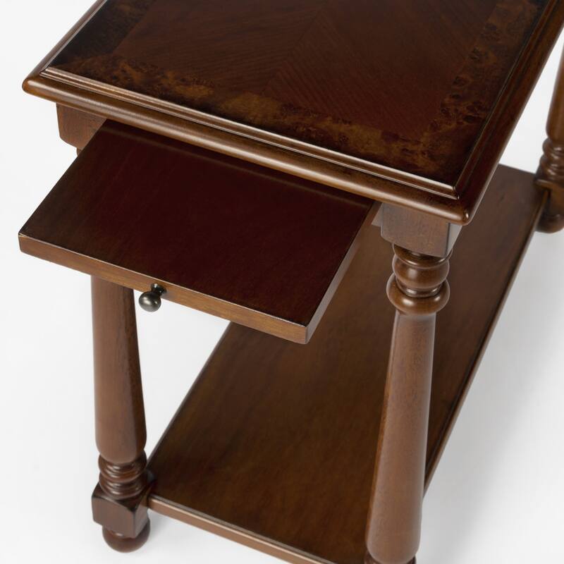 HomeRoots 24" Brown End Table With Shelf - 12' X '24.25' X '24