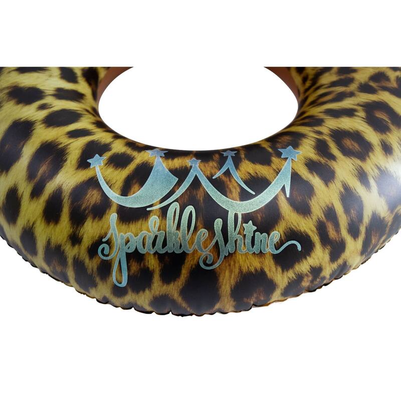 35" Inflatable Leopard Print Swimming Pool Inner Tube