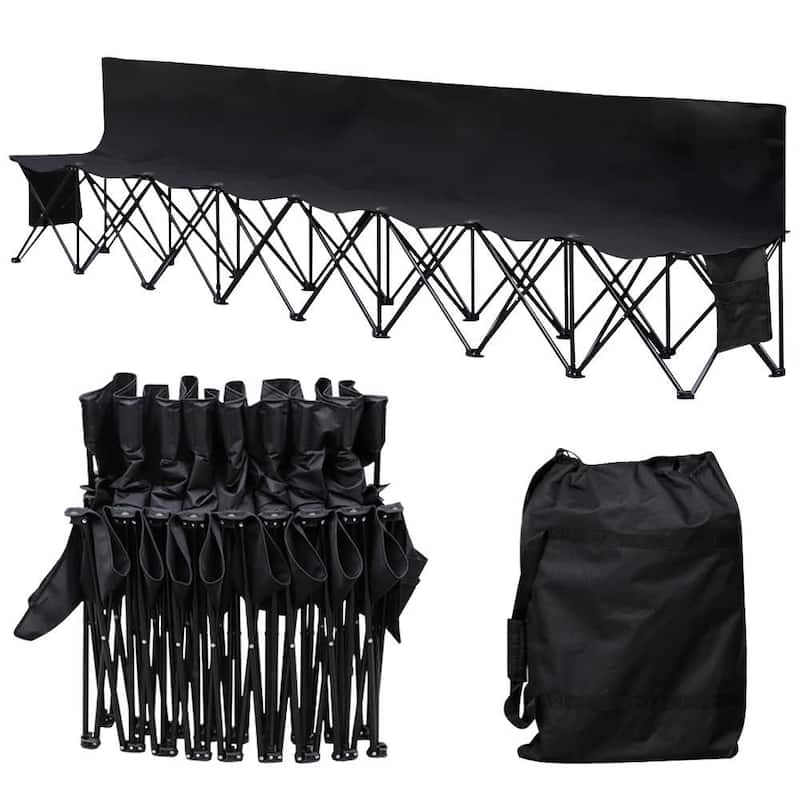 Yaheetech 8 Seats Portable Outdoor Folding Bench Camping Bench Chairs