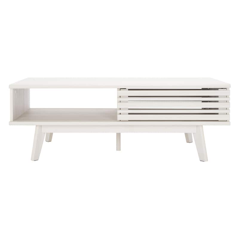 SAFAVIEH Rori Mid-Century 1-Shelf Walnut Coffee Table - 46" W x 23" D x 16" H - White