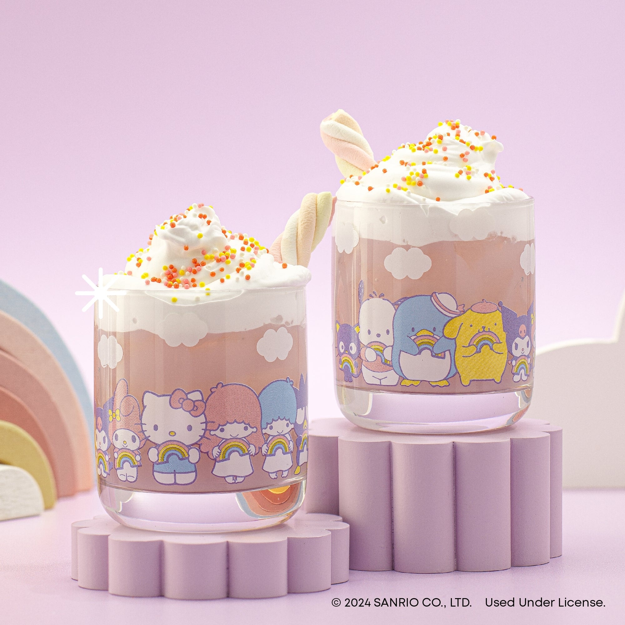 Hello Kitty® and Friends Rainbow Short Drinking Glasses - 10 oz - Set of 4