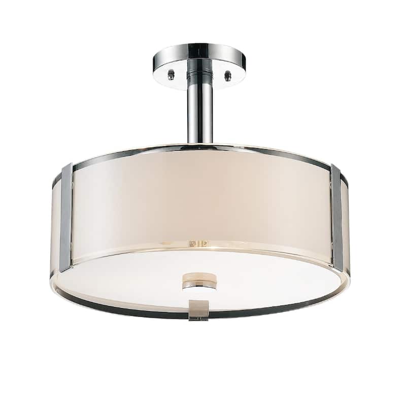 Lucie 4 Light Drum Shade Chandelier With Chrome Finish - Chrome