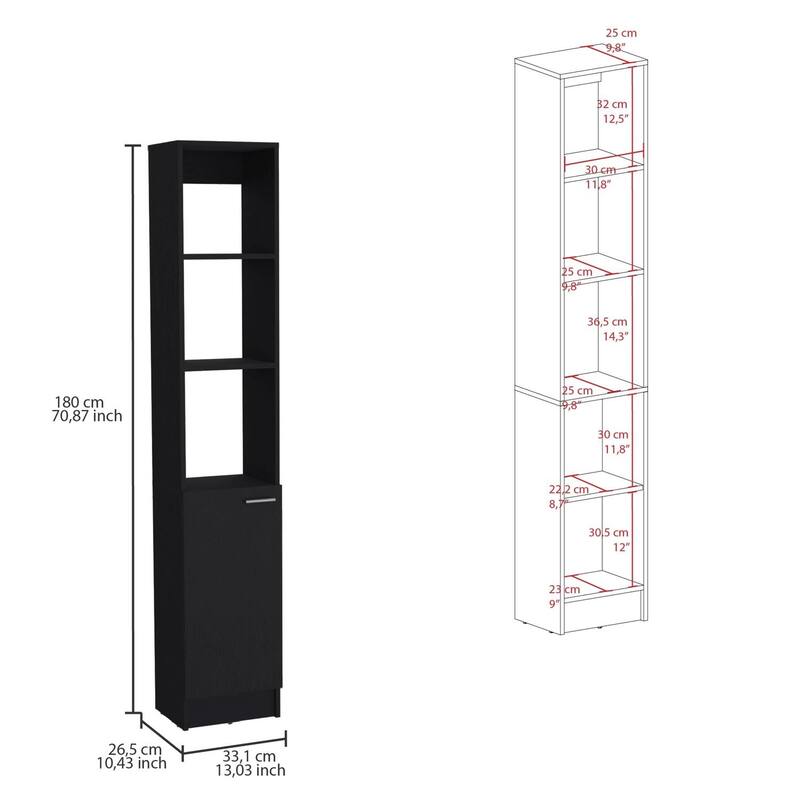 Parks Linen Bathroom Storage Cabinet with 6 Shelves