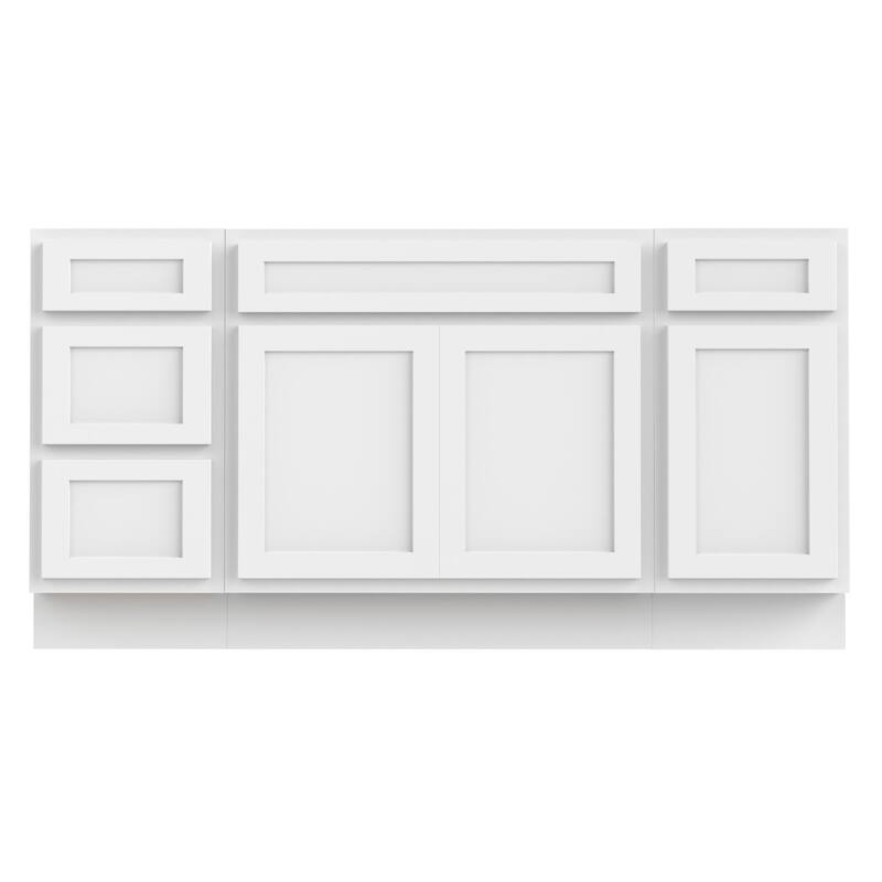 Vanity Art 63" Oak Freestanding Bathroom Vanity Cabinet without Top