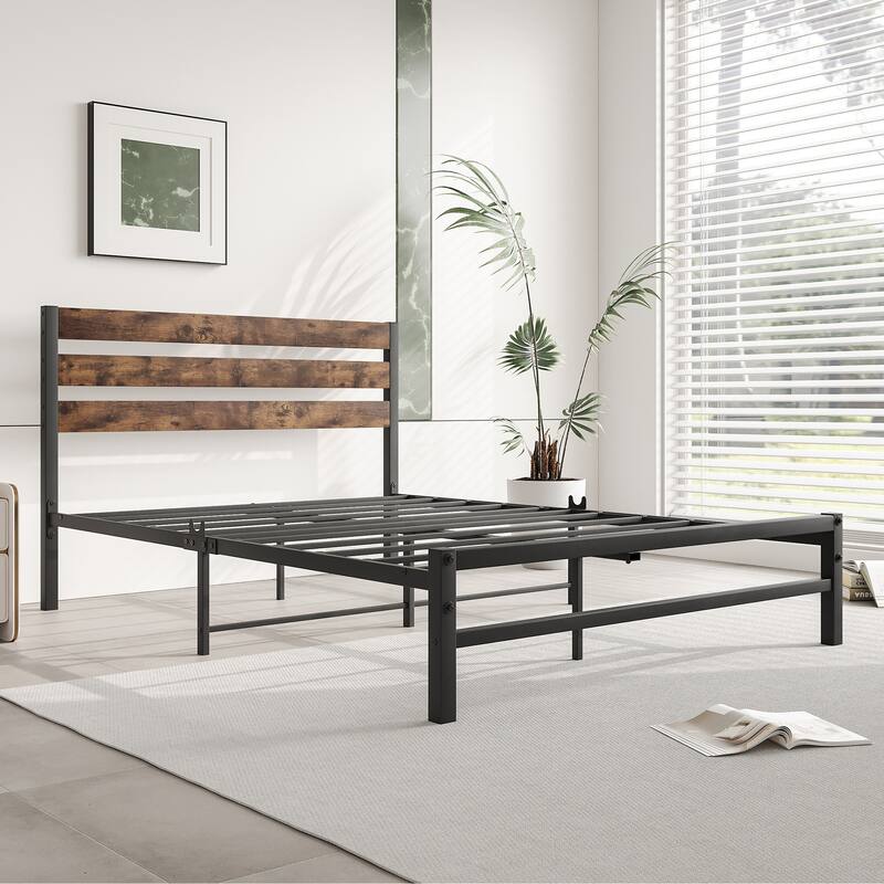 Rustic Metal Mattress Foundation Bed Frame
