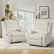 preview thumbnail 85 of 101, Overstuffed Cotton Corduroy Manual Pushback Recliner with Wide Armrest