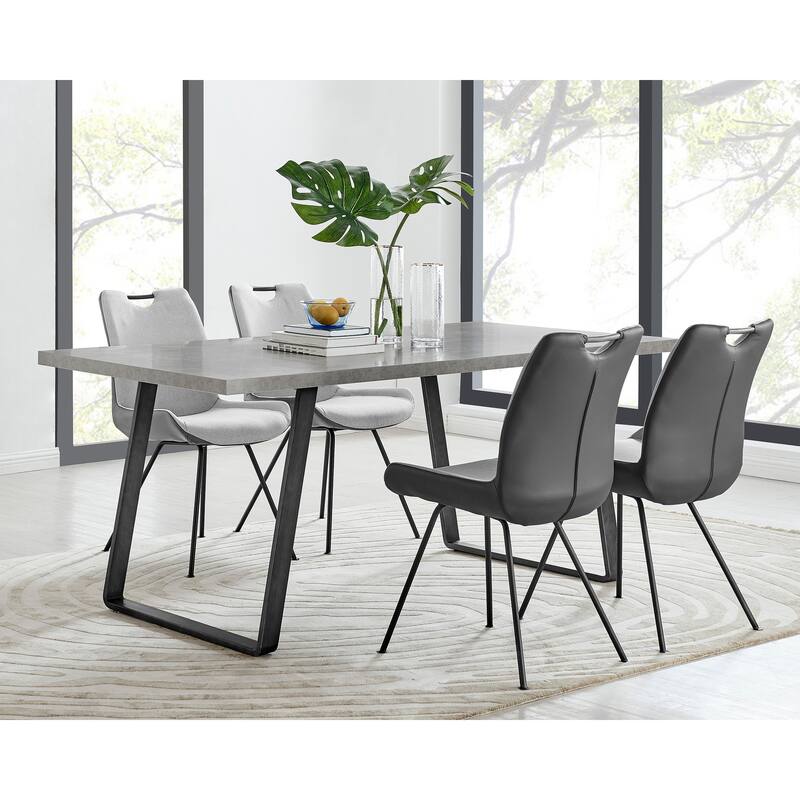 Coronado Mid-Century 5 Piece Dining Table Set with 4 Chairs - Pewter