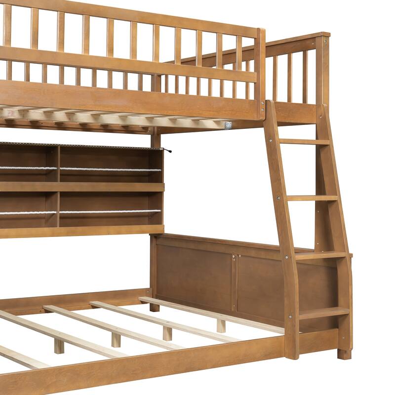 Convertible Bunk Bed with LED Storage Wall & Pegboard by Harper&Bright Designs