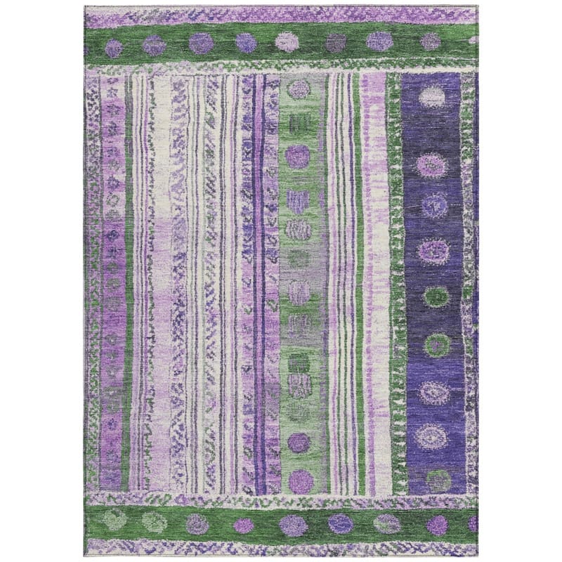 HomeRoots Striped Transitional Rectangle Outdoor Rug