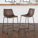 Middlebrook Prusiner 24-inch Faux Leather Counter Stool, Set of 2