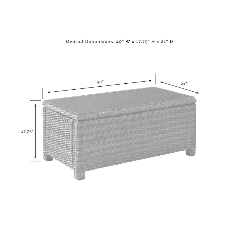 Crosley Bradenton 5-Piece Wicker Outdoor Sofa Patio Furniture Set - 144 "W x	93.75 "D x 32.5 "H