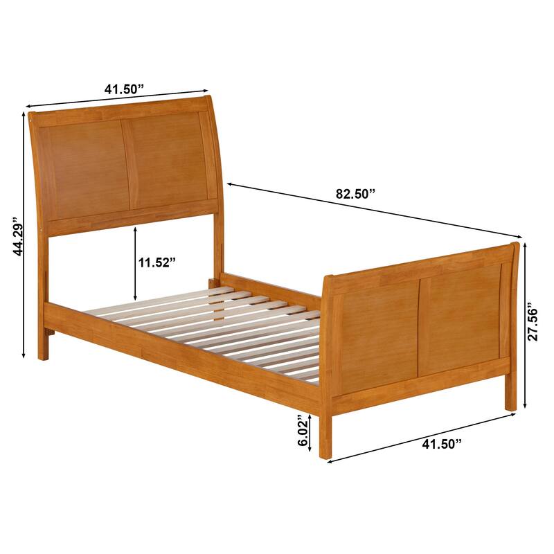 AFI, Portland Solid Wood Low Profile Platform Bed with Matching Footboard